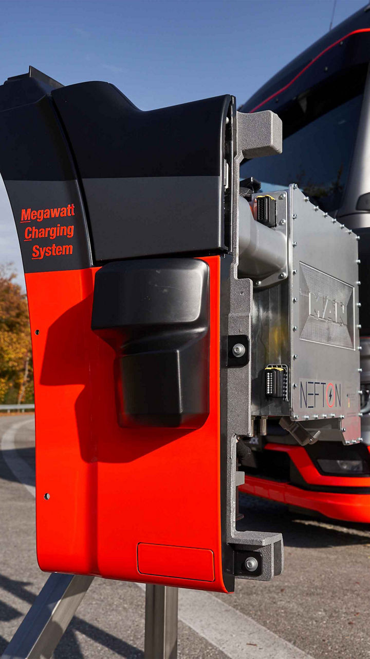 Eine Ladesäule für den eTruck