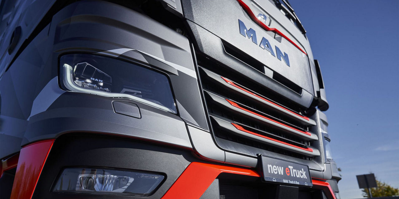 Nahaufnahme des MAN eTrucks