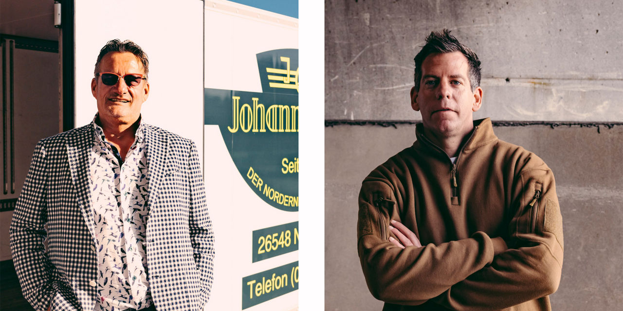 Portrait von Spediteur Georg Fischer. Portrait von Sven Große-Hohnacker. 