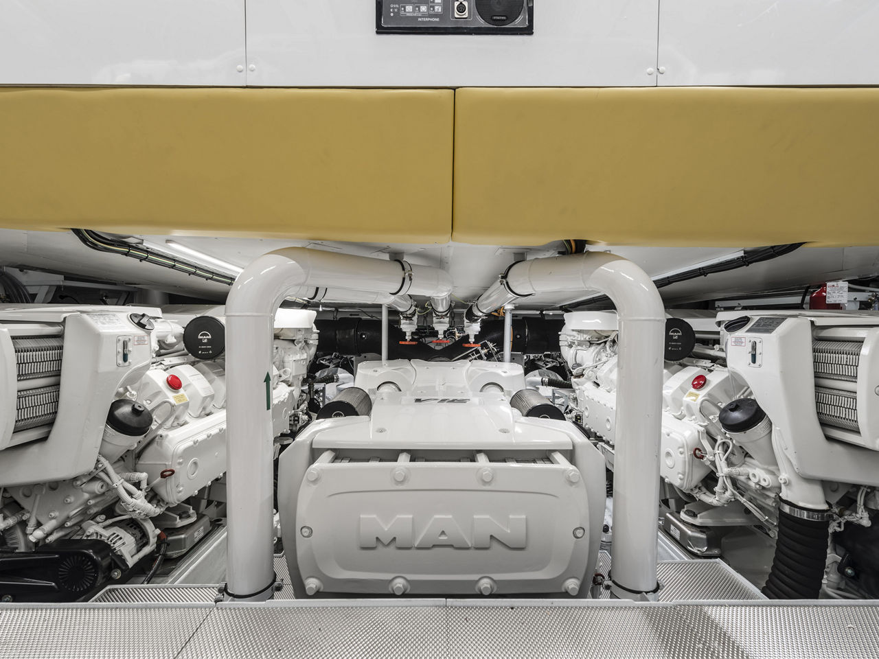 Nahaufnahme eines MAN Motors. 