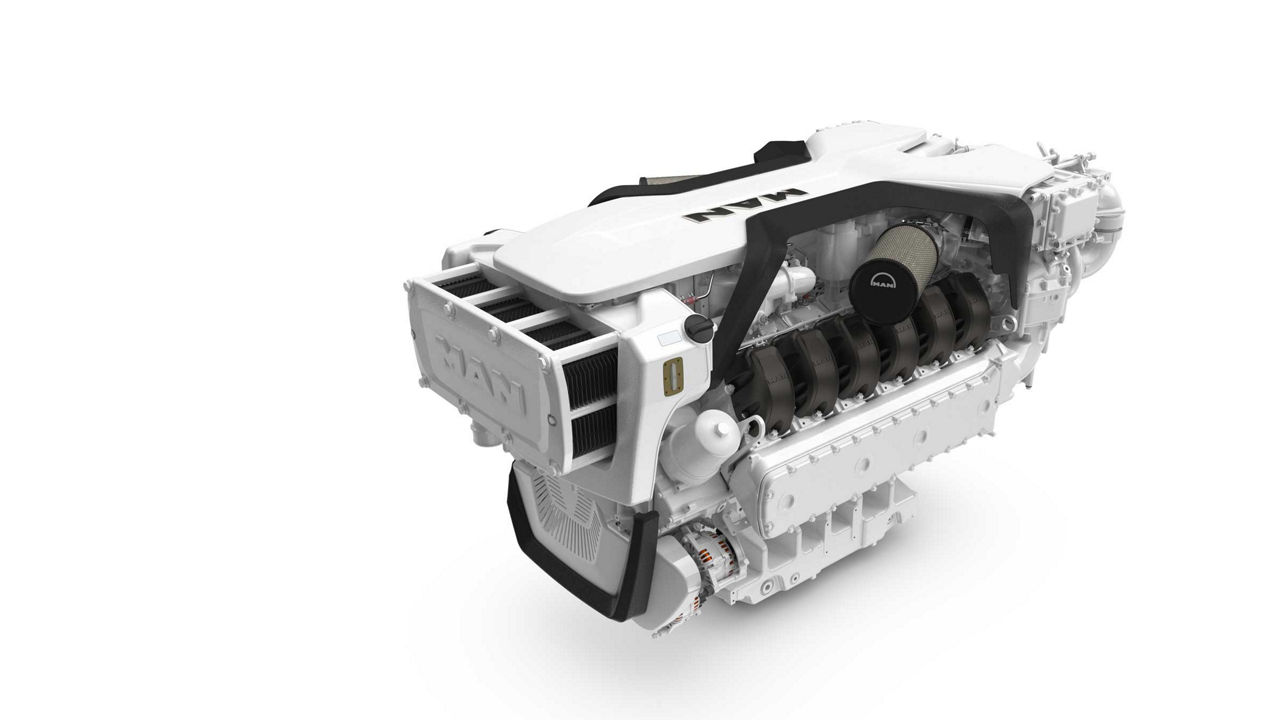 MAN V12X yacht engine