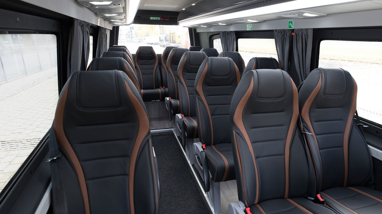 The interior of the MAN TGE Coach.