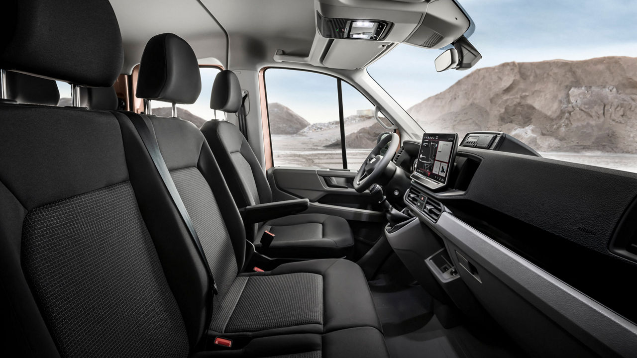 The comfortable, ergonomic driver’s seats in the MAN TGE panel van.
