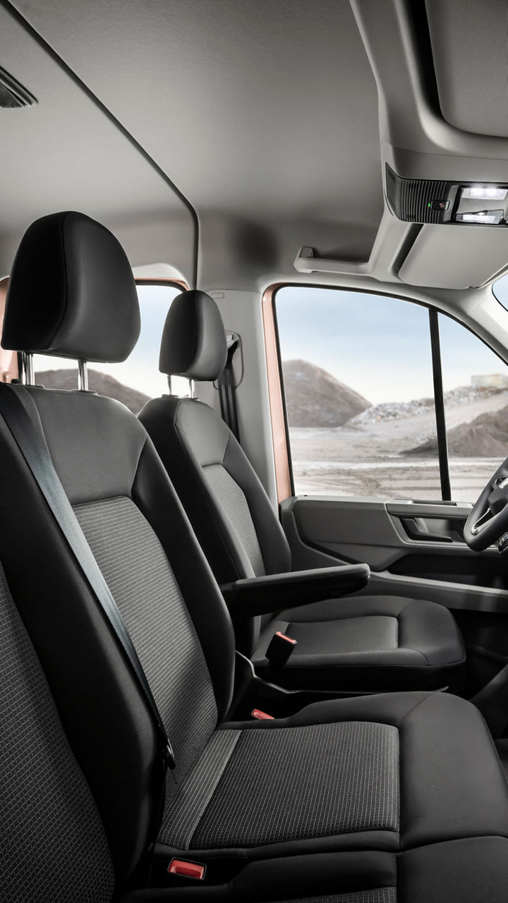 The comfortable, ergonomic driver’s seats in the MAN TGE panel van.