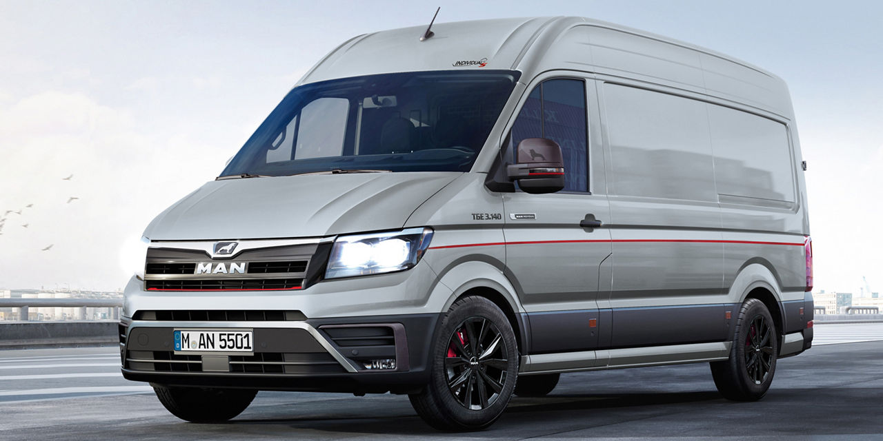 Exterior design of the MAN TGE Individual Lion S