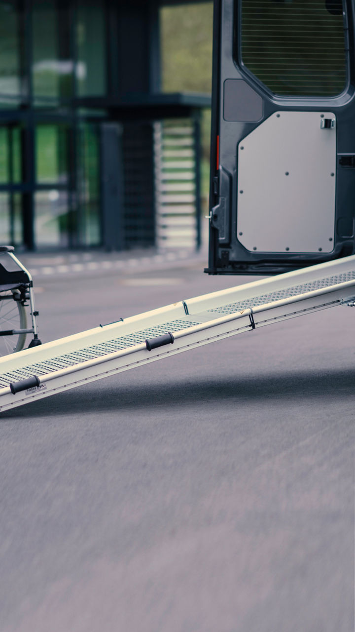 The ramp at the rear of the MAN TGE Combi Van