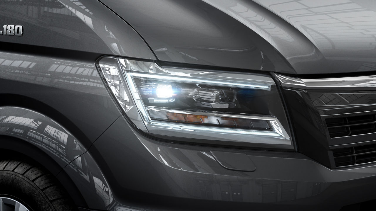 LED headlights of the MAN TGE Combi Van
