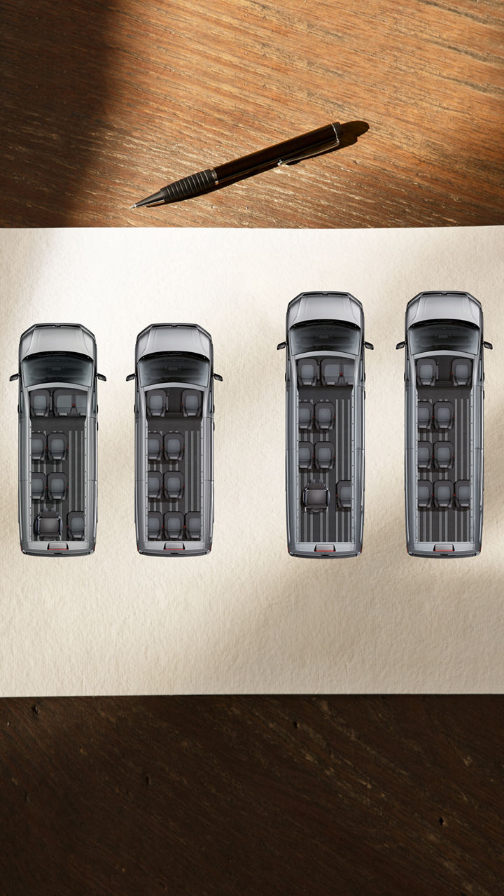 Different seat configurations in the MAN TGE Combi Van