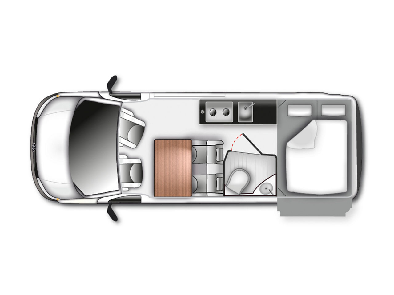 Cleveres Schlafplatzkonzept für bis zu vier Personen 
